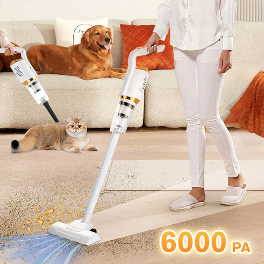 Cordless Vacuum Cleaner – 6000PA Powerful Suction for Home & Car